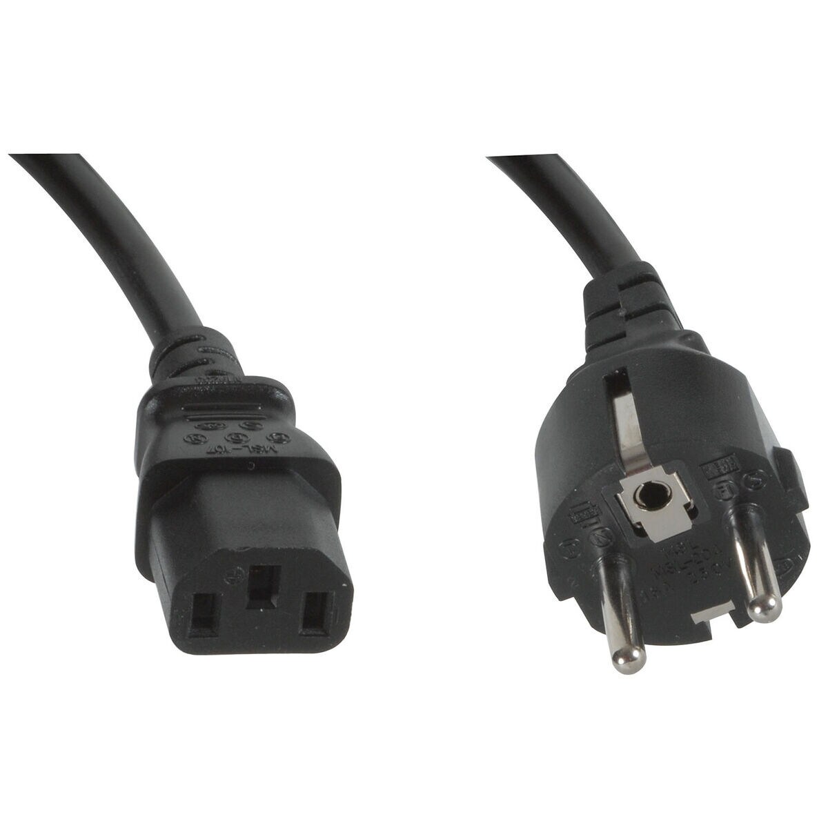 Ac Power Cord Cee 7 7 To Iec 320 C13 18 Awg 2c 10a Spt 2 125v Black 6 Ft